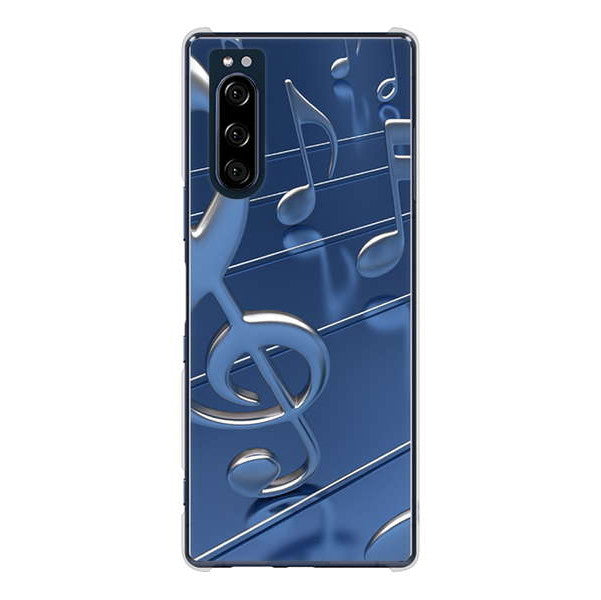 Xperia 5 SO-01M docomo 高画質仕上げ 背面印刷 ハードケース 音符
