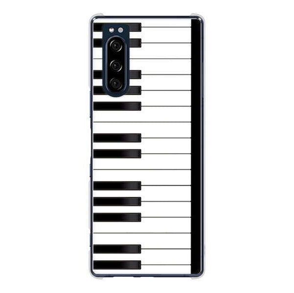 Xperia 5 SO-01M docomo 高画質仕上げ 背面印刷 ハードケース ピアノ