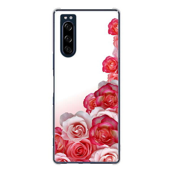Xperia 5 SO-01M docomo 高画質仕上げ 背面印刷 ハードケース ロマンチックなバラ