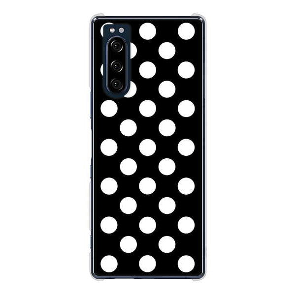 Xperia 5 SO-01M docomo 高画質仕上げ 背面印刷 ハードケース シンプル柄(水玉)