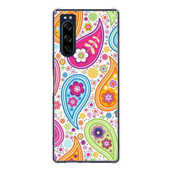 Xperia 5 SO-01M docomo 高画質仕上げ 背面印刷 ハードケース ペイズリー