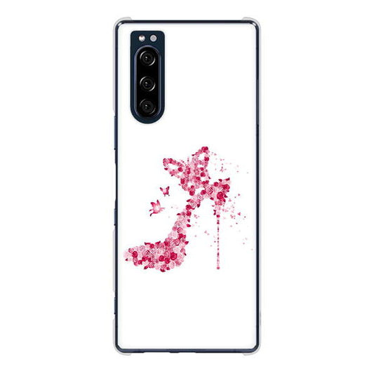 Xperia 5 SO-01M docomo 高画質仕上げ 背面印刷 ハードケース 【387 薔薇のハイヒール】