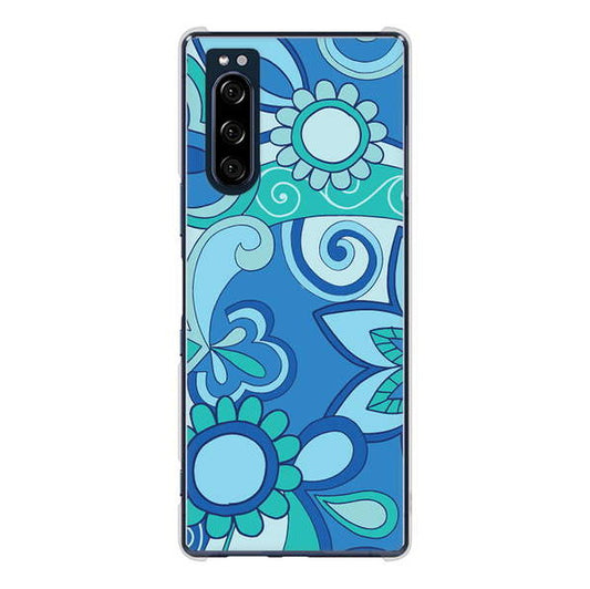 Xperia 5 SO-01M docomo 高画質仕上げ 背面印刷 ハードケース 【409 ブルーミックス】