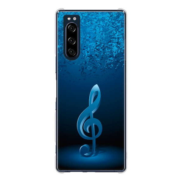 Xperia 5 SO-01M docomo 高画質仕上げ 背面印刷 ハードケース 音符