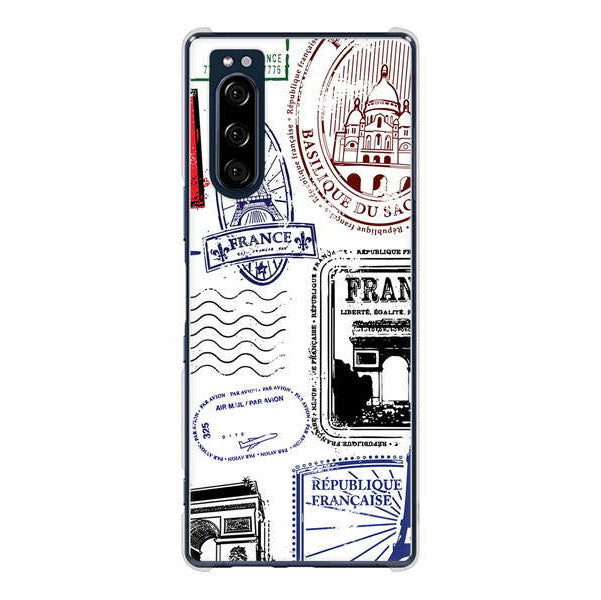 Xperia 5 SO-01M docomo 高画質仕上げ 背面印刷 ハードケース LOVE フランス