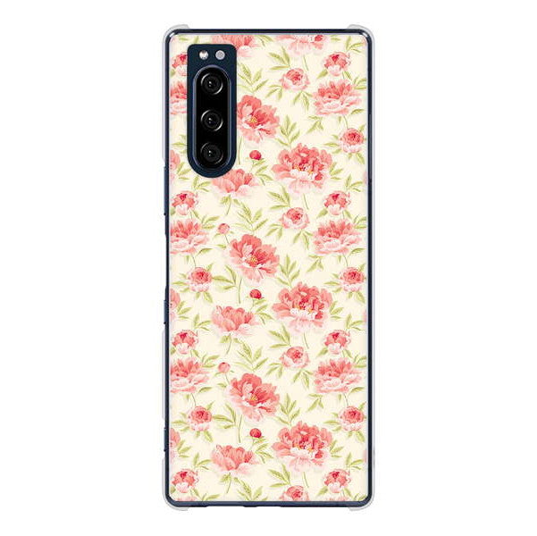 Xperia 5 SO-01M docomo 高画質仕上げ 背面印刷 ハードケース 北欧の小花