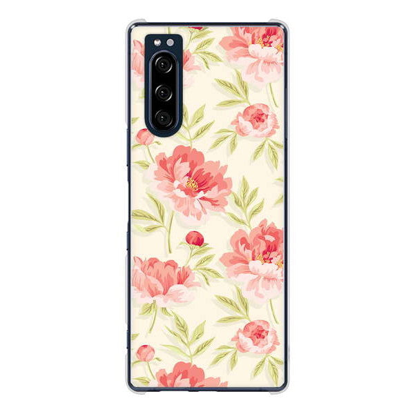 Xperia 5 SO-01M docomo 高画質仕上げ 背面印刷 ハードケース 北欧の小花