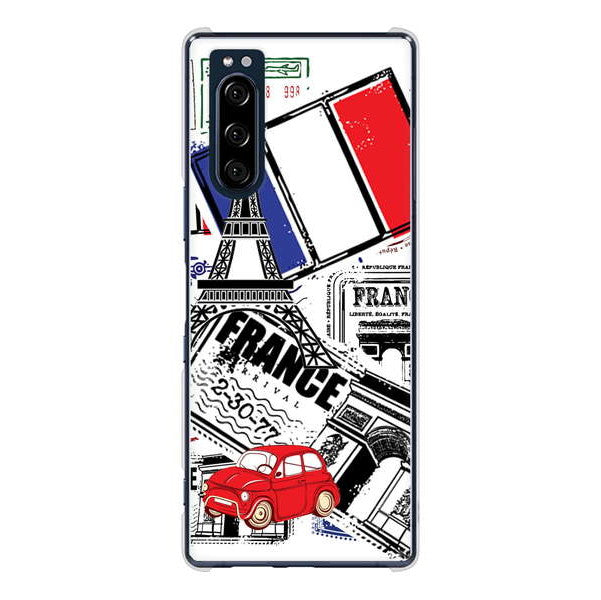 Xperia 5 SO-01M docomo 高画質仕上げ 背面印刷 ハードケース LOVE フランス