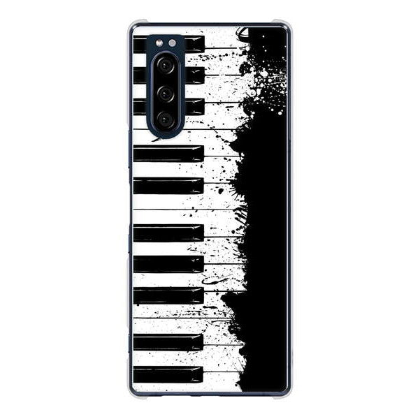 Xperia 5 SO-01M docomo 高画質仕上げ 背面印刷 ハードケース ピアノ