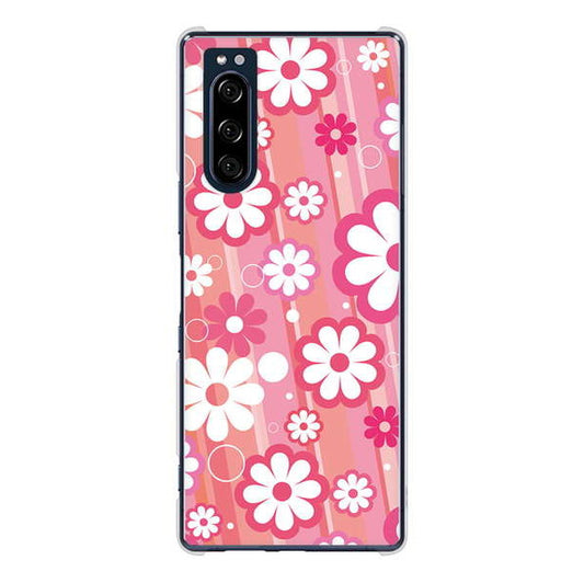Xperia 5 SO-01M docomo 高画質仕上げ 背面印刷 ハードケース 【751 マーガレット(ピンク系)】