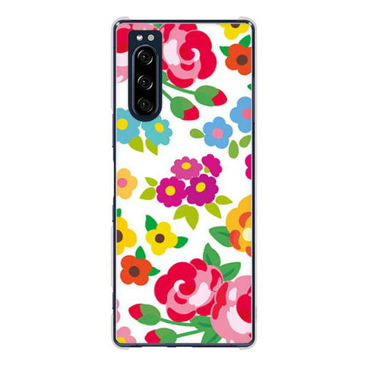 Xperia 5 SO-01M docomo 高画質仕上げ 背面印刷 ハードケース 【776 5月のフラワーガーデン】