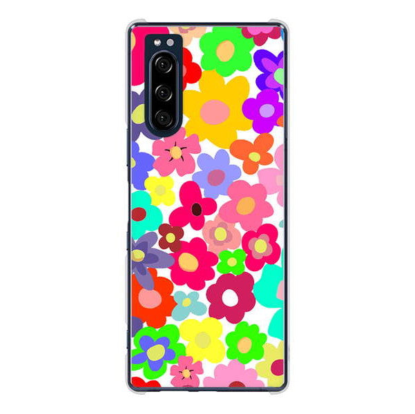 Xperia 5 SO-01M docomo 高画質仕上げ 背面印刷 ハードケース ルーズフラワー