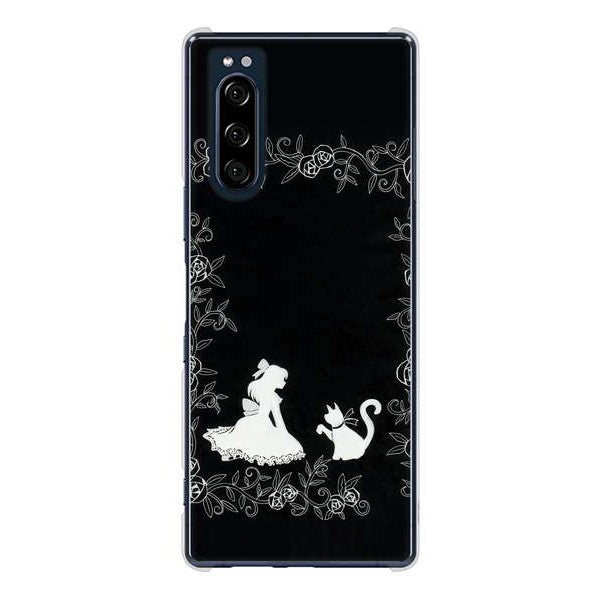 Xperia 5 SO-01M docomo 高画質仕上げ 背面印刷 ハードケース お姫様とネコ