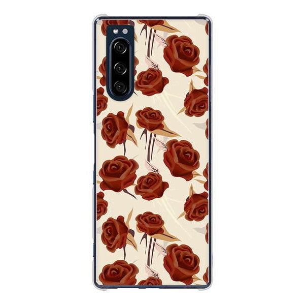 Xperia 5 SO-01M docomo 高画質仕上げ 背面印刷 ハードケース 【1157 クラシックローズ】