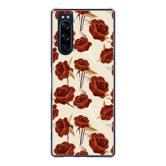 Xperia 5 SO-01M docomo 高画質仕上げ 背面印刷 ハードケース 【1157 クラシックローズ】