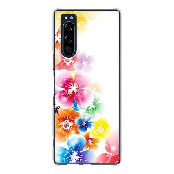 Xperia 5 SO-01M docomo 高画質仕上げ 背面印刷 ハードケース 【1209 光と花】