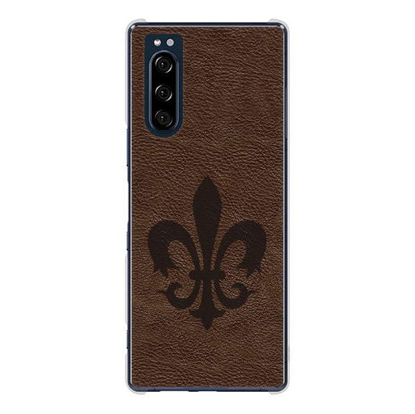 Xperia 5 SO-01M docomo 高画質仕上げ 背面印刷 ハードケース レザー風