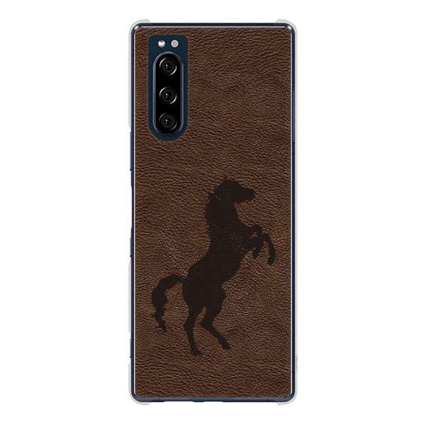 Xperia 5 SO-01M docomo 高画質仕上げ 背面印刷 ハードケース レザー風