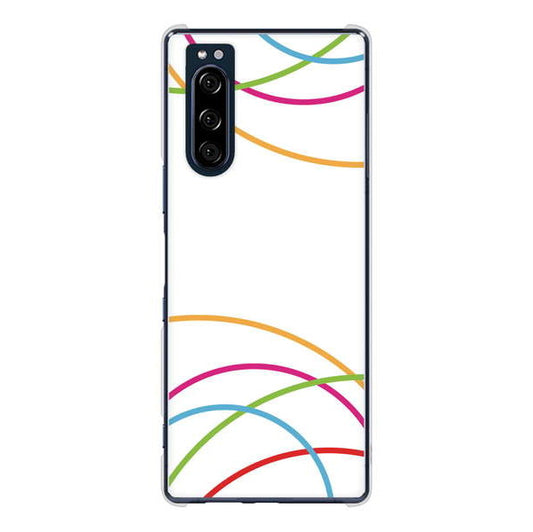 Xperia 5 SO-01M docomo 高画質仕上げ 背面印刷 ハードケース 【IB912 重なり合う曲線】