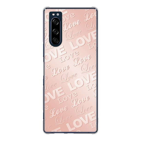 Xperia 5 SO-01M docomo 高画質仕上げ 背面印刷 ハードケース エンボス風LOVEリンク