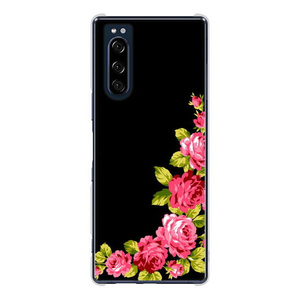 Xperia 5 SO-01M docomo 高画質仕上げ 背面印刷 ハードケース ロマンチックなバラ