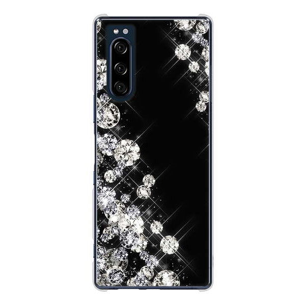 Xperia 5 SO-01M docomo 高画質仕上げ 背面印刷 ハードケース 【VA871 ダイヤモンドフレーム】