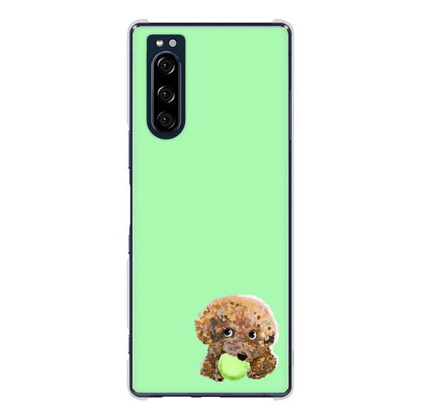 Xperia 5 SO-01M docomo 高画質仕上げ 背面印刷 ハードケース トイプードル&ボール
