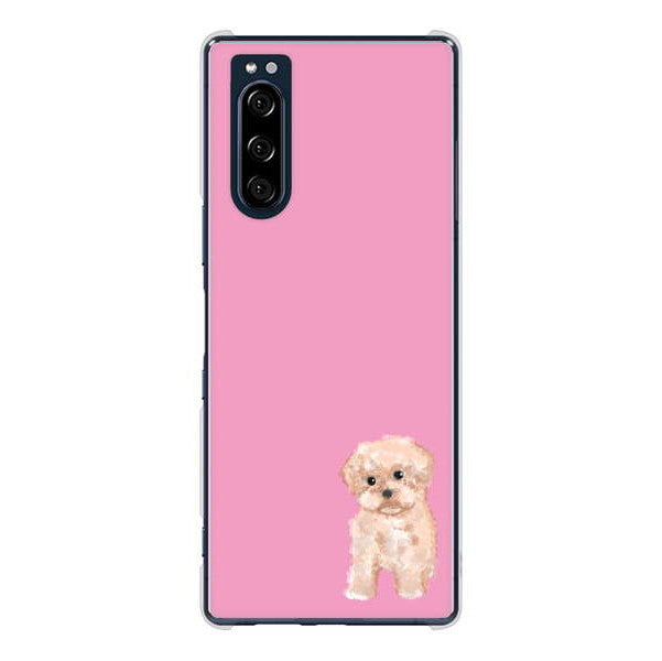 Xperia 5 SO-01M docomo 高画質仕上げ 背面印刷 ハードケース トイプードルアプリコット