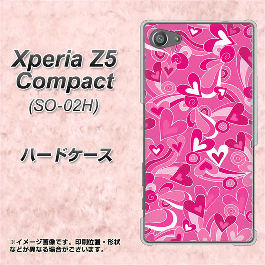 docomo エクスペリアZ5コンパクト SO-02H 高画質仕上げ 背面印刷 ハードケース【383 ピンクのハート】