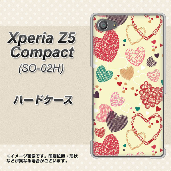 docomo エクスペリアZ5コンパクト SO-02H 高画質仕上げ 背面印刷 ハードケース【480 素朴なハート】