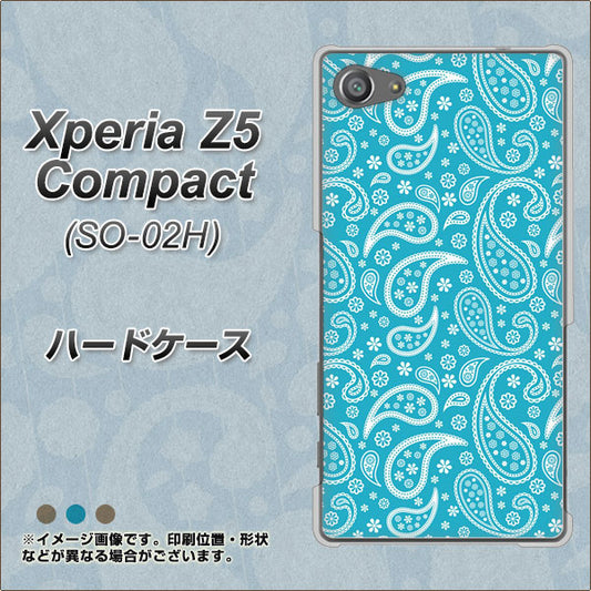 docomo エクスペリアZ5コンパクト SO-02H 高画質仕上げ 背面印刷 ハードケース【766 ペイズリーブルー】