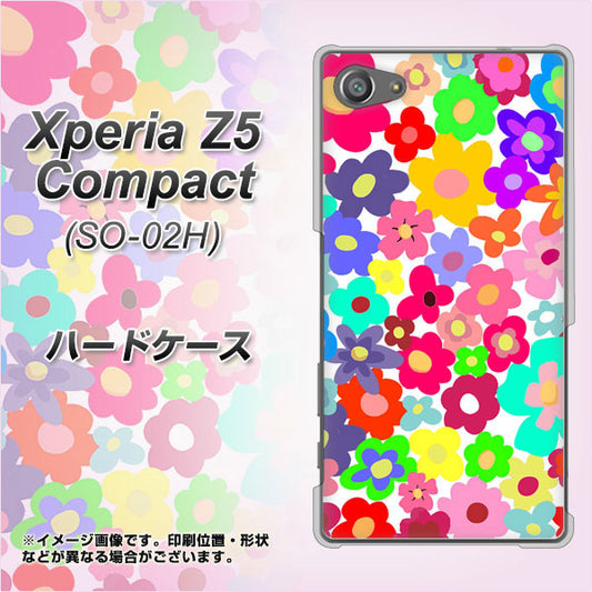 docomo エクスペリアZ5コンパクト SO-02H 高画質仕上げ 背面印刷 ハードケース【782 春のルーズフラワーWH】