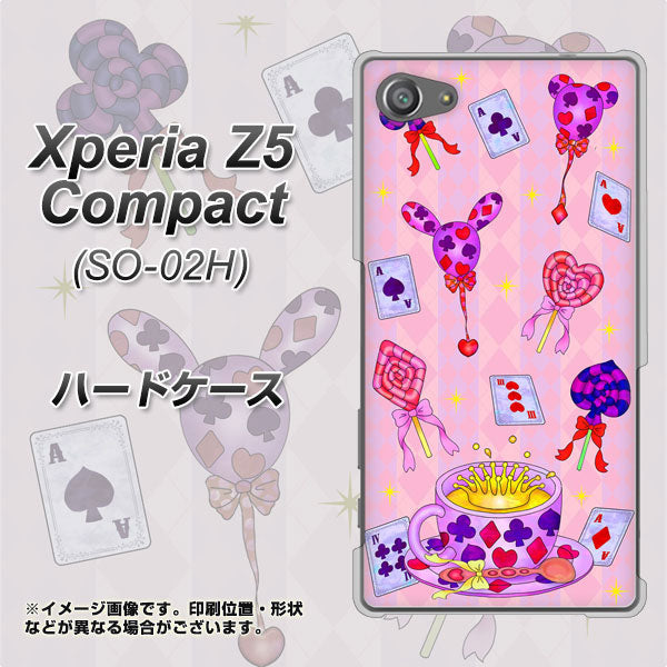 docomo エクスペリアZ5コンパクト SO-02H 高画質仕上げ 背面印刷 ハードケース【AG817 トランプティー(ピンク)】