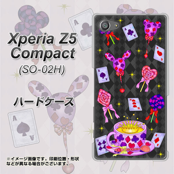 docomo エクスペリアZ5コンパクト SO-02H 高画質仕上げ 背面印刷 ハードケース【AG818 トランプティー(黒)】