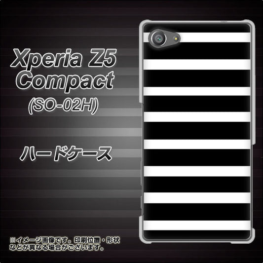 docomo エクスペリアZ5コンパクト SO-02H 高画質仕上げ 背面印刷 ハードケース【EK879 ボーダーブラック（L）】