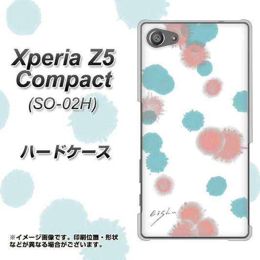 docomo エクスペリアZ5コンパクト SO-02H 高画質仕上げ 背面印刷 ハードケース【OE834 滴 水色×ピンク】