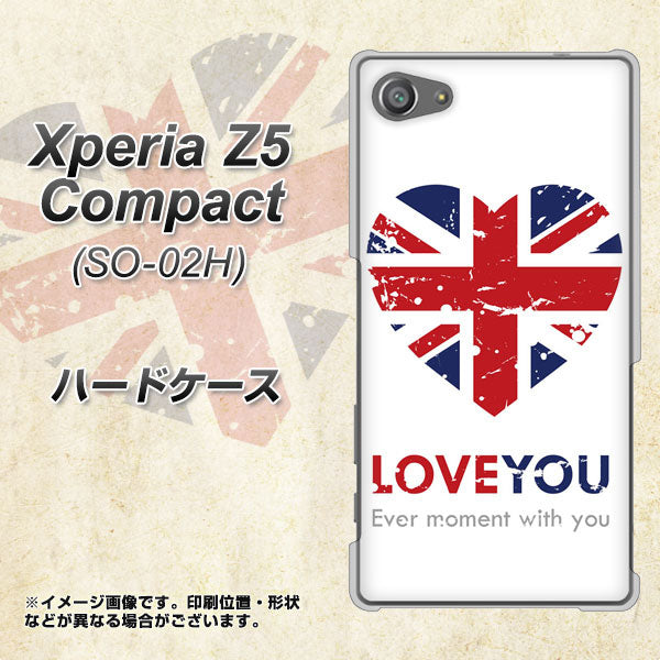 docomo エクスペリアZ5コンパクト SO-02H 高画質仕上げ 背面印刷 ハードケース【SC803 ユニオンジャック ハートビンテージ】