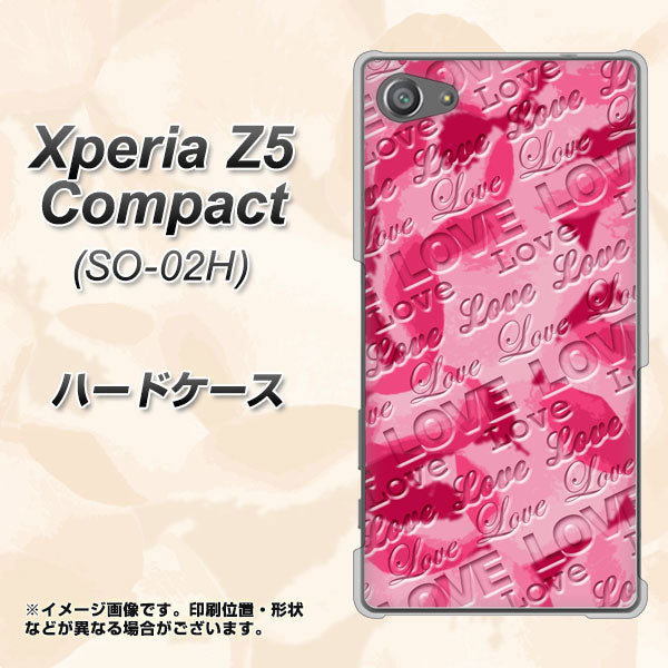 docomo エクスペリアZ5コンパクト SO-02H 高画質仕上げ 背面印刷 ハードケース【SC845 フラワーヴェルニLOVE濃いピンク(ローズアンディアン)】