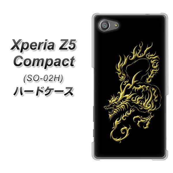 docomo エクスペリアZ5コンパクト SO-02H 高画質仕上げ 背面印刷 ハードケース【VA831 闇と龍】