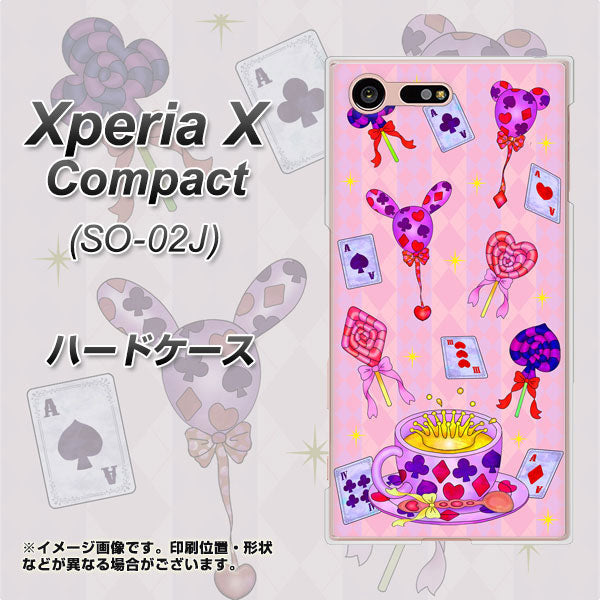 docomo エクスペリアXコンパクト SO-02J 高画質仕上げ 背面印刷 ハードケース【AG817 トランプティー(ピンク)】