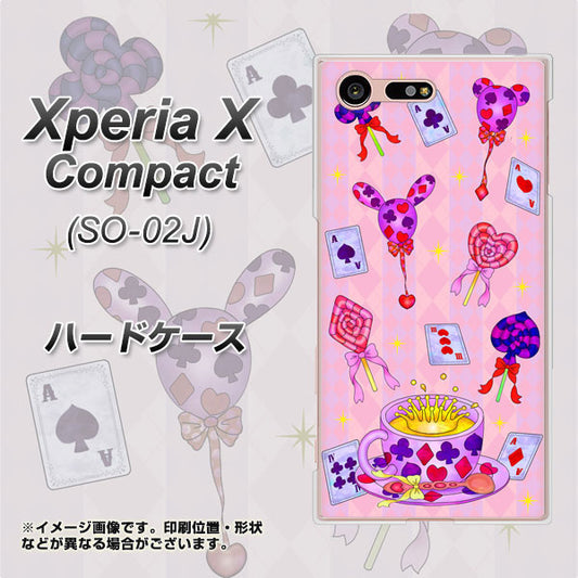 docomo エクスペリアXコンパクト SO-02J 高画質仕上げ 背面印刷 ハードケース【AG817 トランプティー(ピンク)】