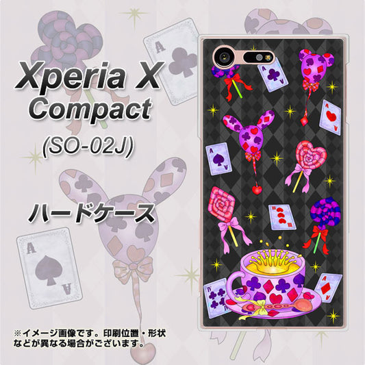 docomo エクスペリアXコンパクト SO-02J 高画質仕上げ 背面印刷 ハードケース【AG818 トランプティー(黒)】