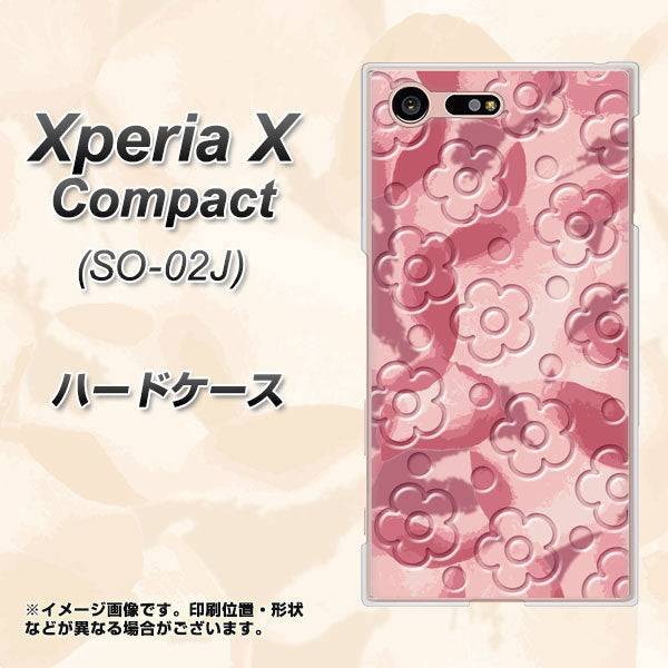 docomo エクスペリアXコンパクト SO-02J 高画質仕上げ 背面印刷 ハードケース【SC846 フラワーヴェルニ花ピンク(ローズヴェルール)】