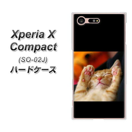 docomo エクスペリアXコンパクト SO-02J 高画質仕上げ 背面印刷 ハードケース【VA804 爆睡するネコ】