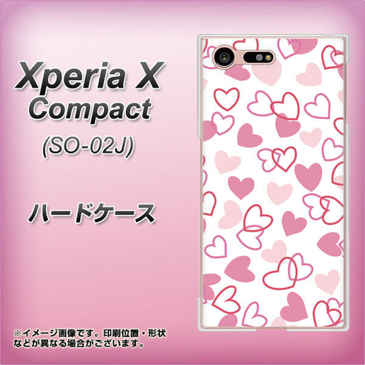 docomo エクスペリアXコンパクト SO-02J 高画質仕上げ 背面印刷 ハードケース【VA929 ハートがいっぱい ピンク】