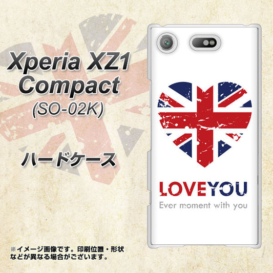 docomo エクスペリアXZ1 コンパクトSO-02K 高画質仕上げ 背面印刷 ハードケース【SC803 ユニオンジャック ハートビンテージ】