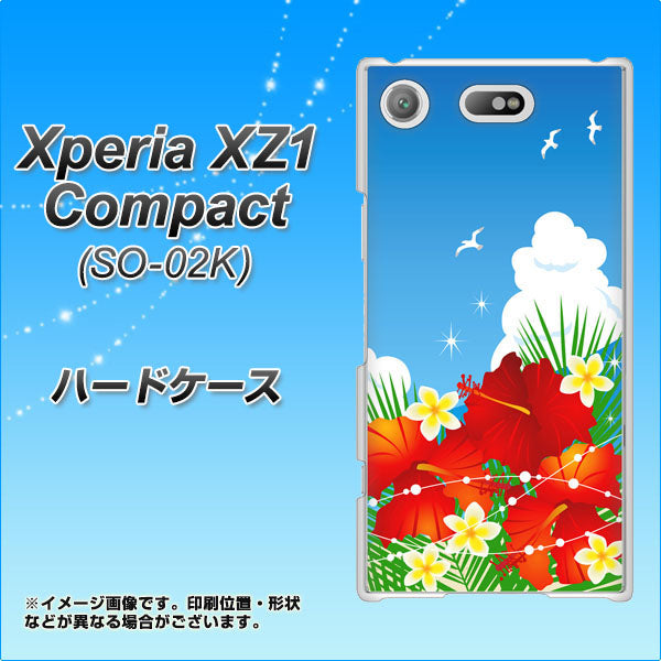 docomo エクスペリアXZ1 コンパクトSO-02K 高画質仕上げ 背面印刷 ハードケース【VA821 ハイビスカスと青空】