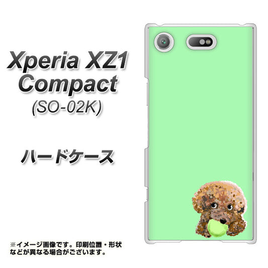 docomo エクスペリアXZ1 コンパクトSO-02K 高画質仕上げ 背面印刷 ハードケース【YJ055 トイプードル&ボール(グリーン)】