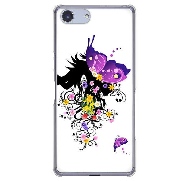 Xperia Ace SO-02L docomo 高画質仕上げ 背面印刷 ハードケース バタフライ