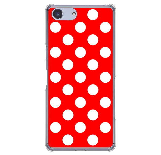 Xperia Ace SO-02L docomo 高画質仕上げ 背面印刷 ハードケース シンプル柄(水玉)